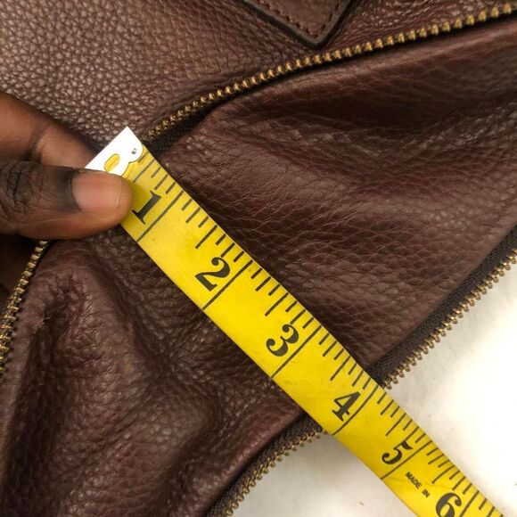 Fossil Preston Satchel Tote Brown Raisin Leather messenger shoulder bag purse - Picture 7 of 7